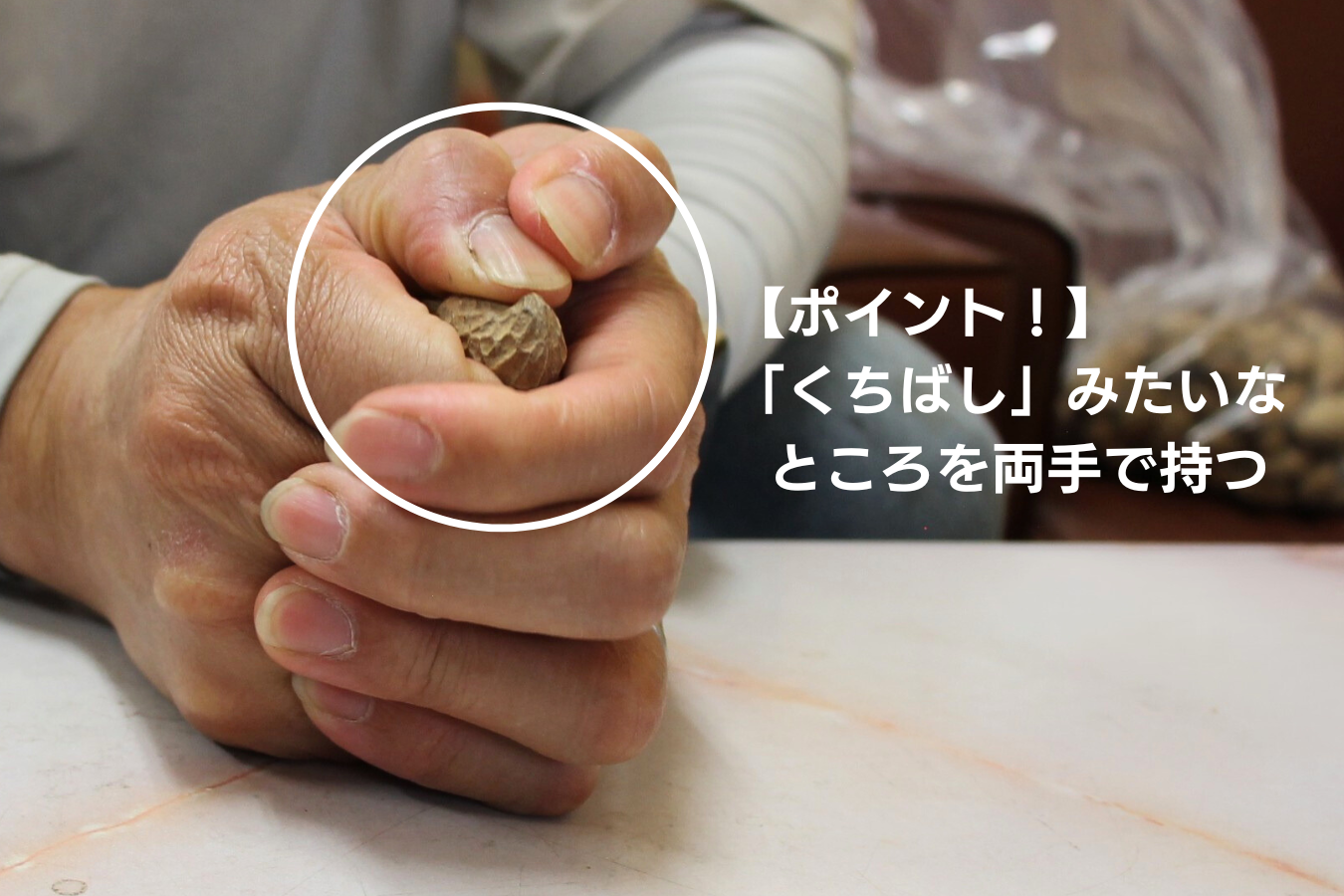 脇さんによる落花生のむき方